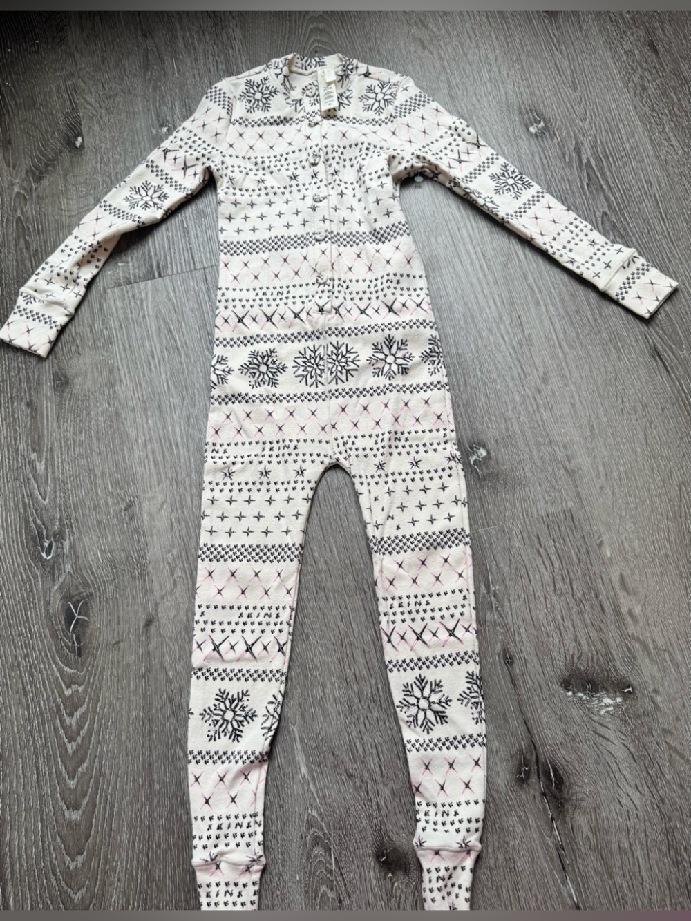 SKIMS Kids Holiday Fair Isle One Piece Pajamas Onesie 3T